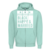 Seafoam black happy & married funny wedding gifts Zipper Hoodie - linhVisuals