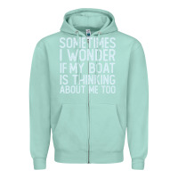 Seafoam boating funny if my boat is thinking about me too funny pontoon boat l Zipper Hoodie - linhVisuals