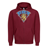 Burgundy faded style suomi finland lion design Zipper Hoodie - linhVisuals