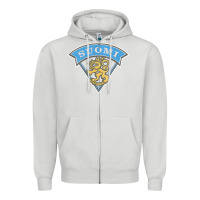 Dove Grey faded style suomi finland lion design Zipper Hoodie - linhVisuals