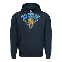 Navy faded style suomi finland lion design Zipper Hoodie - linhVisuals
