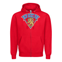 Red faded style suomi finland lion design Zipper Hoodie - linhVisuals