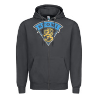 Smoke faded style suomi finland lion design Zipper Hoodie - linhVisuals