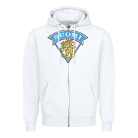 White faded style suomi finland lion design Zipper Hoodie - linhVisuals