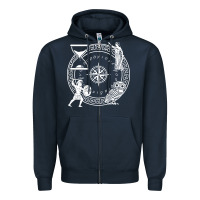 Navy the four stoic virtues   stoicism Zipper Hoodie - linhVisuals