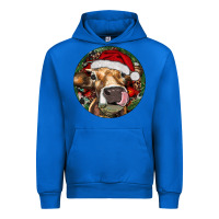 Cobalt Hereford Cow Christmas Urban Hoodie - RanaPortraitStore