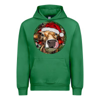 Emerald Hereford Cow Christmas Urban Hoodie - RanaPortraitStore