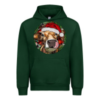 Forest Green Hereford Cow Christmas Urban Hoodie - RanaPortraitStore