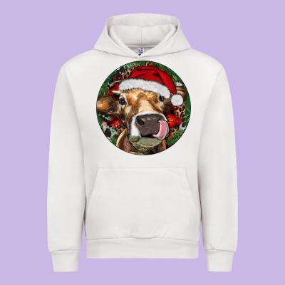 Hereford Cow Christmas Urban Hoodie Designed By Ranaportraitstore
