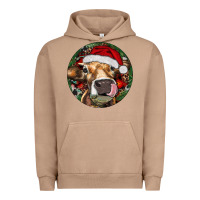 Pigment Burro Hereford Cow Christmas Urban Hoodie - RanaPortraitStore
