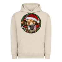 Pigment French Oak Hereford Cow Christmas Urban Hoodie - RanaPortraitStore