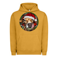 Pigment Peanut Butter Hereford Cow Christmas Urban Hoodie - RanaPortraitStore