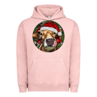 Pigment Salmon Hereford Cow Christmas Urban Hoodie - RanaPortraitStore