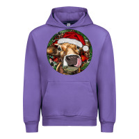 Tulip Hereford Cow Christmas Urban Hoodie - RanaPortraitStore