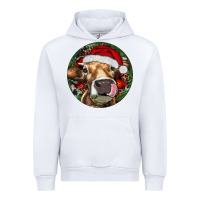White Hereford Cow Christmas Urban Hoodie - RanaPortraitStore