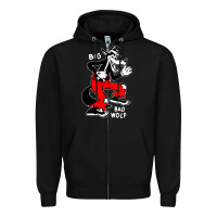 Black big bad wolf Zipper Hoodie - linhVisuals