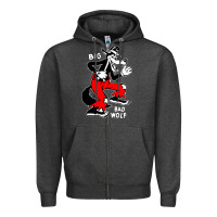 Charcoal Heather big bad wolf Zipper Hoodie - linhVisuals