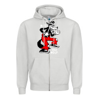 Dove Grey big bad wolf Zipper Hoodie - linhVisuals