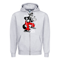 Heather Grey big bad wolf Zipper Hoodie - linhVisuals