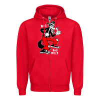 Red big bad wolf Zipper Hoodie - linhVisuals