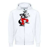 White big bad wolf Zipper Hoodie - linhVisuals