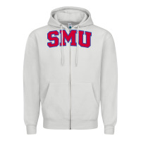 Dove Grey The SMU Athletics wordmark Zipper Hoodie - linhVisuals