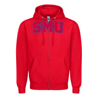Red The SMU Athletics wordmark Zipper Hoodie - linhVisuals