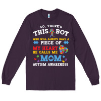 Plum LIL Autism Mom Long Sleeve Tee - CowhideDigitalArt