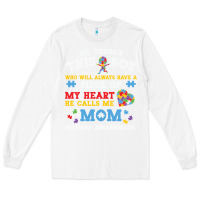 White LIL Autism Mom Long Sleeve Tee - CowhideDigitalArt