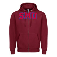 Burgundy The SMU Athletics wordmark Zipper Hoodie - linhVisuals