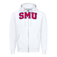 White The SMU Athletics wordmark Zipper Hoodie - linhVisuals