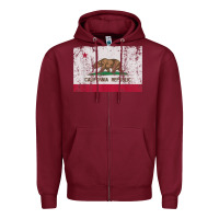 Burgundy california flag womens mens heavy distressed vintage gift t shirt Zipper Hoodie - linhVisuals