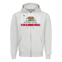 Dove Grey california flag womens mens heavy distressed vintage gift t shirt Zipper Hoodie - linhVisuals