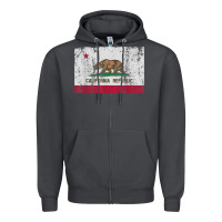 Smoke california flag womens mens heavy distressed vintage gift t shirt Zipper Hoodie - linhVisuals