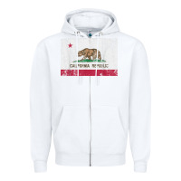 White california flag womens mens heavy distressed vintage gift t shirt Zipper Hoodie - linhVisuals