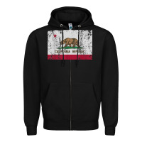 Black california flag womens mens heavy distressed vintage gift t shirt Zipper Hoodie - linhVisuals