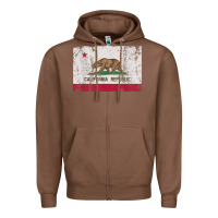 Chestnut california flag womens mens heavy distressed vintage gift t shirt Zipper Hoodie - linhVisuals