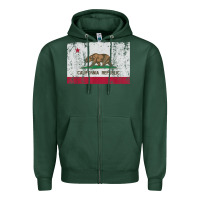 Sports Green california flag womens mens heavy distressed vintage gift t shirt Zipper Hoodie - linhVisuals