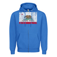 True Royal california flag womens mens heavy distressed vintage gift t shirt Zipper Hoodie - linhVisuals