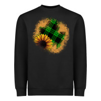 Black sunflower christmas patch Heavyweight Sweatshirt - JahusDesignShop