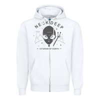 White neck deep clässic Zipper Hoodie - linhVisuals