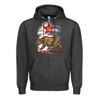 Charcoal Heather california republic communist kalifornia t shirt Zipper Hoodie - linhVisuals