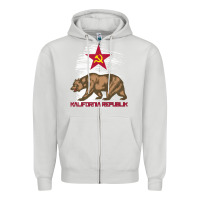 Dove Grey california republic communist kalifornia t shirt Zipper Hoodie - linhVisuals