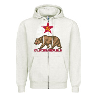 Oatmeal Heather california republic communist kalifornia t shirt Zipper Hoodie - linhVisuals