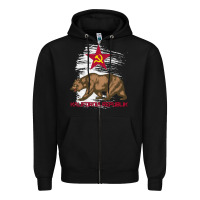 Black california republic communist kalifornia t shirt Zipper Hoodie - linhVisuals
