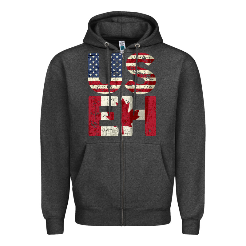 Canada Us Eh American Canadian Flag Vintage America Colors Patriotic G Zipper Hoodie by linhVisuals | Teevron