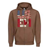 Chestnut canada us eh american canadian flag vintage america colors patriotic g Zipper Hoodie - linhVisuals