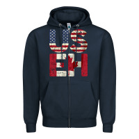 Navy canada us eh american canadian flag vintage america colors patriotic g Zipper Hoodie - linhVisuals