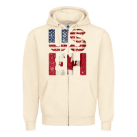 Sandshell canada us eh american canadian flag vintage america colors patriotic g Zipper Hoodie - linhVisuals