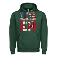 Sports Green canada us eh american canadian flag vintage america colors patriotic g Zipper Hoodie - linhVisuals